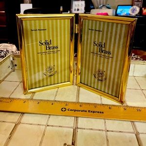 Solid Brass Double 4X6 Photo Frame
